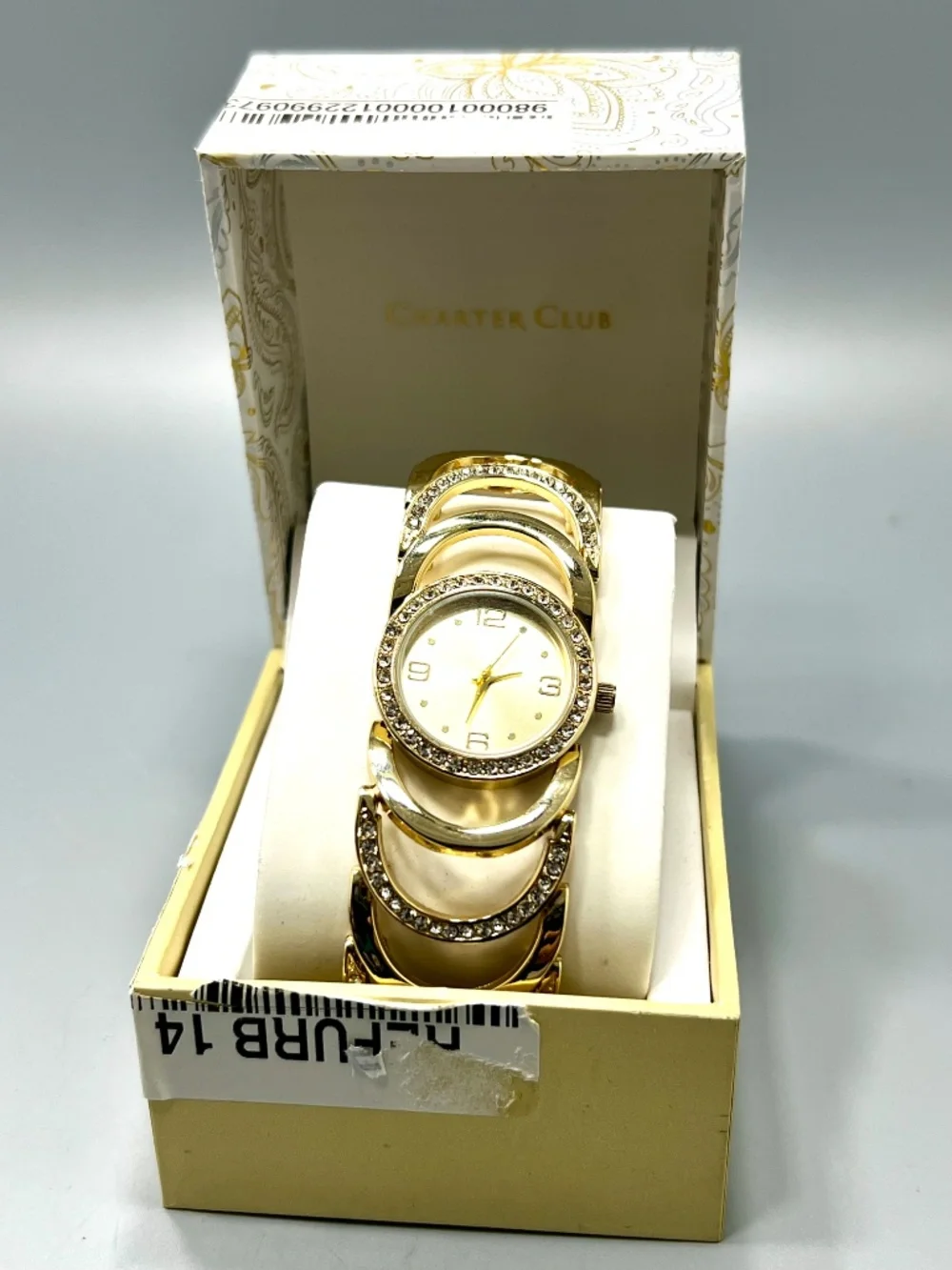 I.N.C. International Concepts Gold Tone Crystal Mounted Ladies Quartz Watch